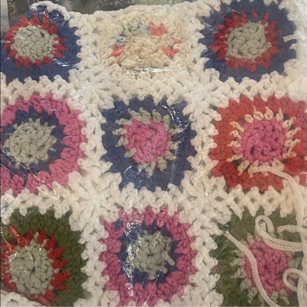 Bohemian Crochet Granny Square Boho Tassel Purse - Picture 2 of 3